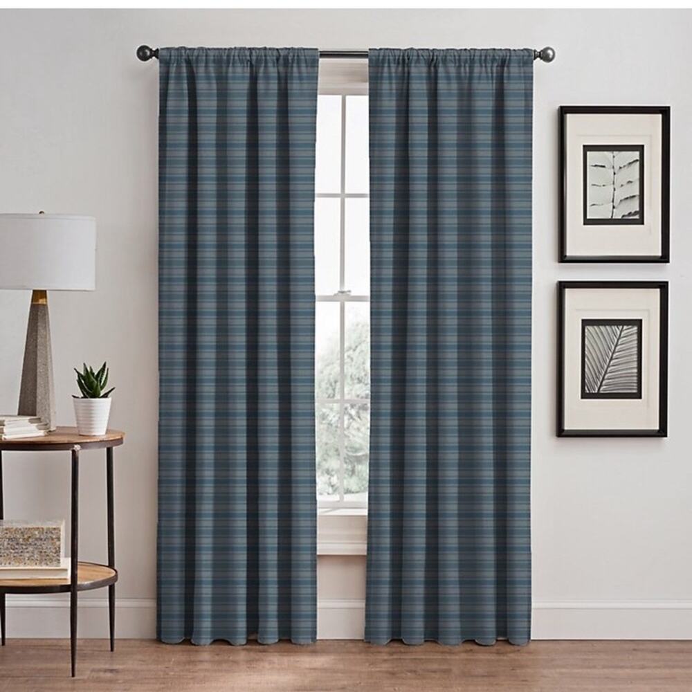 Emerson stripe rod pocket curtain set